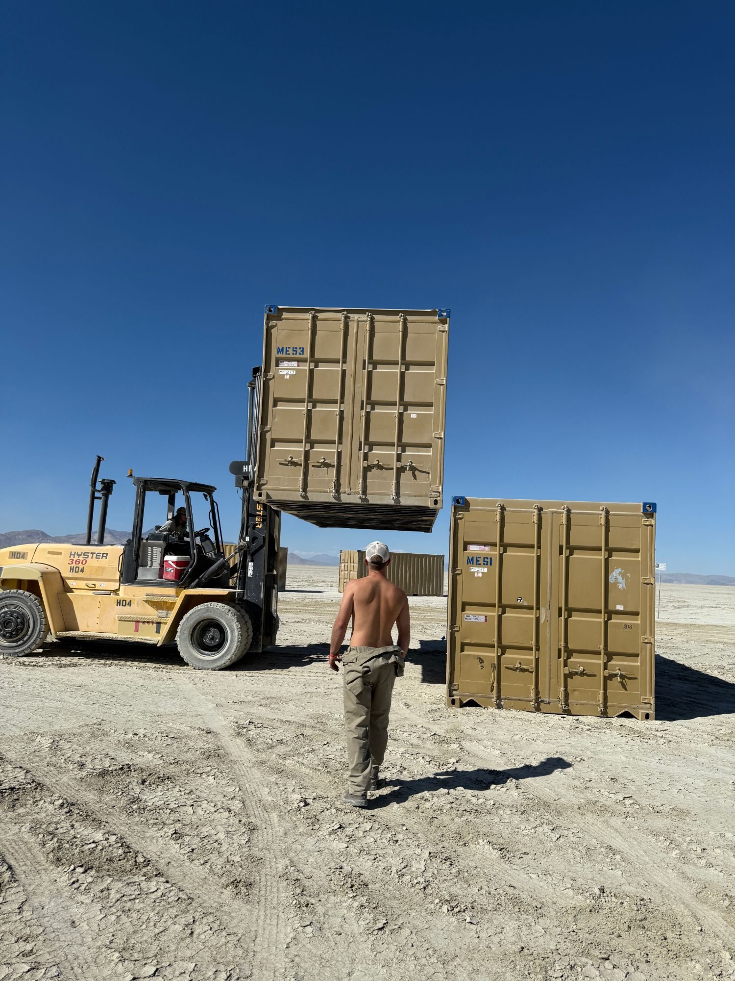Build week — the MESA arrives, container by container