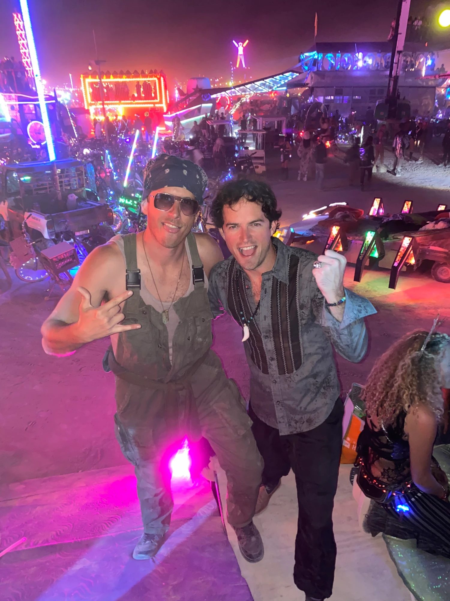 Our MESA co-founders (and brothers), 2025 Burn night. L to R: Renn and Carson